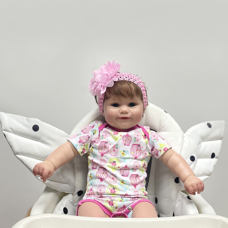 Bebê Reborn Ana, Silicone, Boneca Realista Banho Fio A Fio