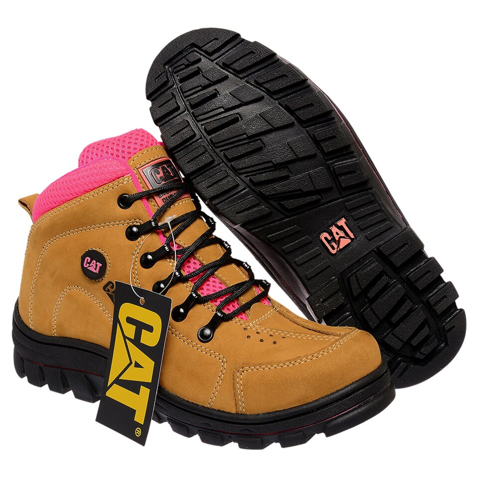 Bota Coturno Caterpillar Adventure Couro Legítimo + Palmilhas Gel. Unissex.  (34, Amarelo) : : Moda