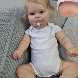 Reborn Corpo Inteiro Silicone com Detalhes de Pintura Fio a Fio Loira